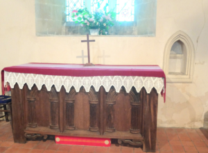 All Saints' altar and original piscina